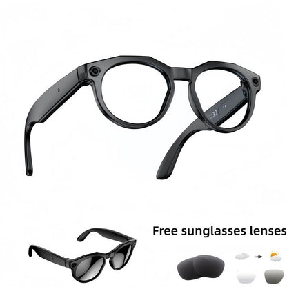 Smart AI Camera Glasses with 8MP Photochromic Lenses ,Button Touch Adjustment for Travel Outdoor Adventures Hands-Free Photography 160+Languages Real-Time Translation Bluetooth Wireless Wearable Video Recording UV Protection ,Black Friday & Cyber Monday