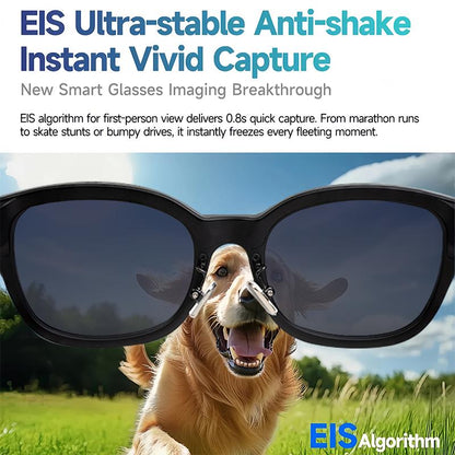 Smart AI Camera Glasses with 8MP Photochromic Lenses ,Button Touch Adjustment for Travel Outdoor Adventures Hands-Free Photography 160+Languages Real-Time Translation Bluetooth Wireless Wearable Video Recording UV Protection ,Black Friday & Cyber Monday