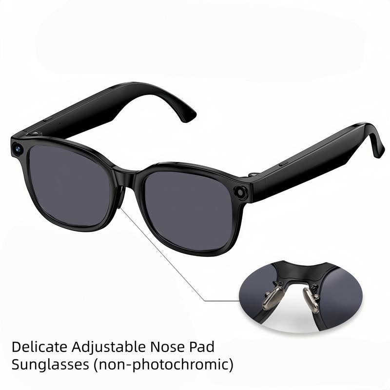 Smart AI Camera Glasses with 8MP Photochromic Lenses ,Button Touch Adjustment for Travel Outdoor Adventures Hands-Free Photography 160+Languages Real-Time Translation Bluetooth Wireless Wearable Video Recording UV Protection ,Black Friday & Cyber Monday